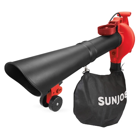 Sun Joe Corded Handheld Leaf Blower, Vacuum, Mulcher & Gutter Cleaner, 250 mph, 14 Amp, Red SBJ606E-GA-RED